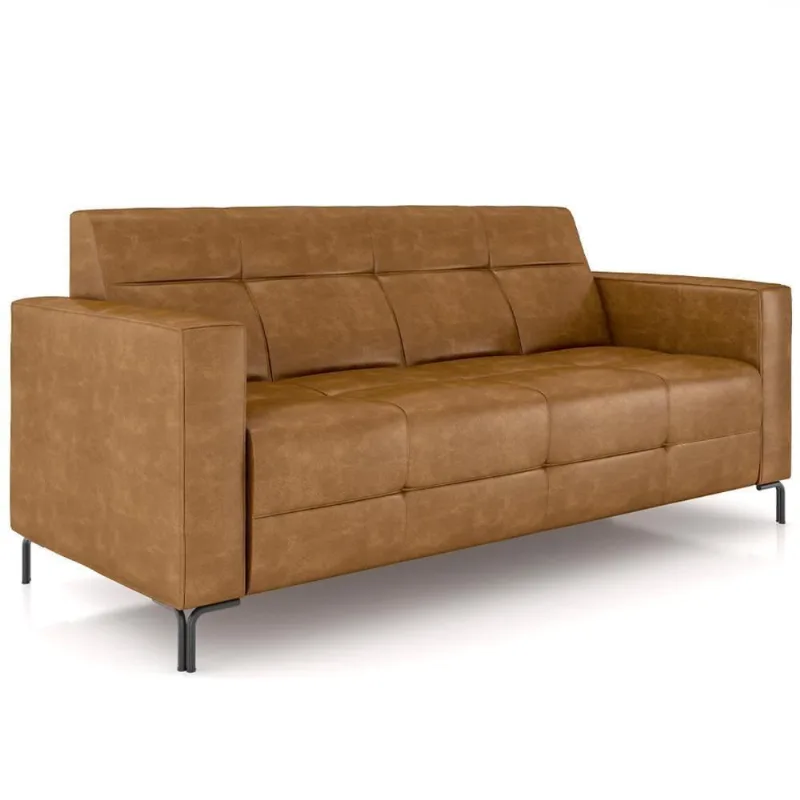 Sofá 2 Lugares Sala Living Industrial 160cm Senna K01 Couríssimo Whisky - Lyam Decor