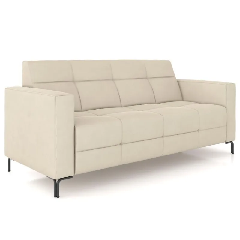 Sofá 3 Lugares Sala Living Industrial 180cm Senna K01 Veludo Bege - Lyam Decor