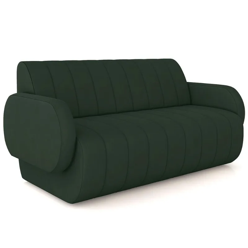 Sofá 2 Lugares Sala Living Orgânico 148cm Fávara K01 Veludo Verde - Lyam Decor - Lyam Decor