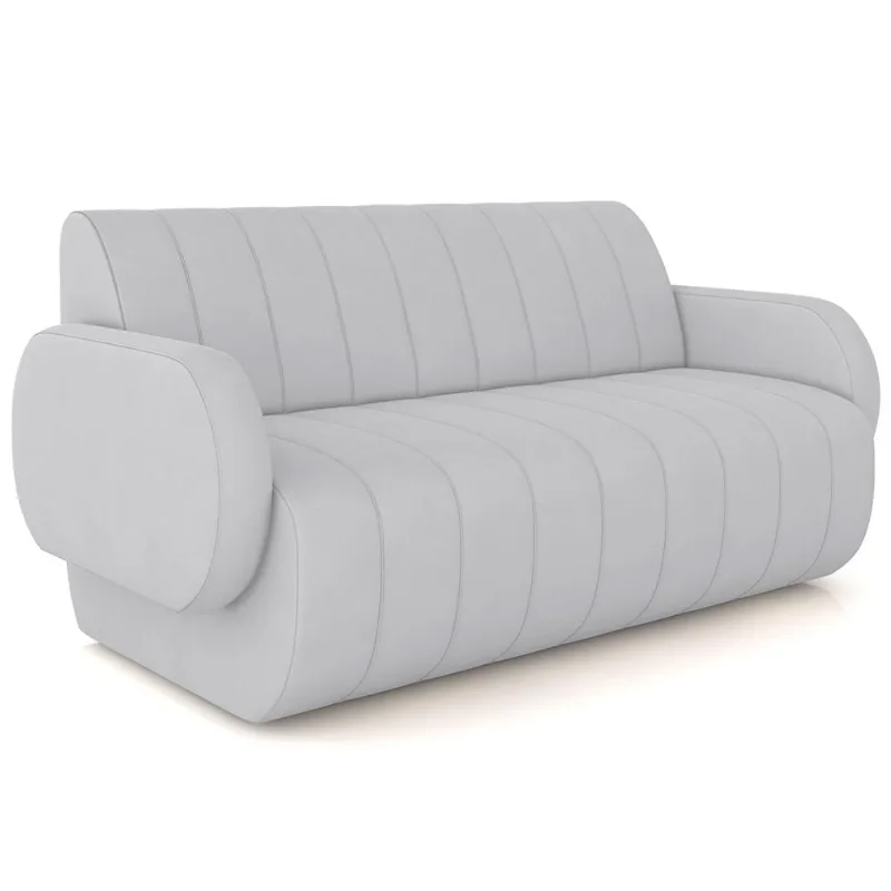 Sofá 2 Lugares Sala Living Orgânico 168cm Fávara K01 Veludo Cinza - Lyam Decor - Lyam Decor
