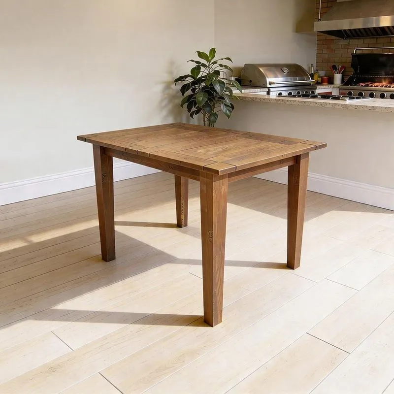 Mesa Extensível Gran W02 Madeira Maciça 110cm Imbuia Para Cozinha Lyam Decor