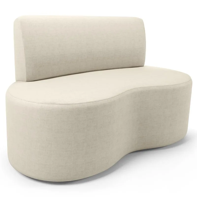 Sofá 2 Lugares Orgânico Para Sala de Estar Living Larissa L02 Facto Dunas Pérola - Lyam Decor - Lyam Decor