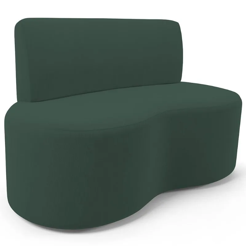 Sofá 2 Lugares Orgânico Para Sala de Estar Living Larissa L02 Suede Verde Musgo - Lyam Decor - Lyam Decor