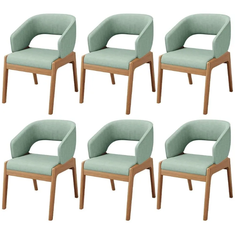 Kit 06 Cadeiras de Jantar e Estar Living Estofada Lince L02 Linho Verde Menta - Lyam Decor - Lyam Decor