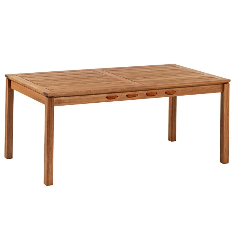 Mesa de Jantar Madeira Retangular 180cm Trammare C07 Corda Náutica Ocre - Lyam Decor