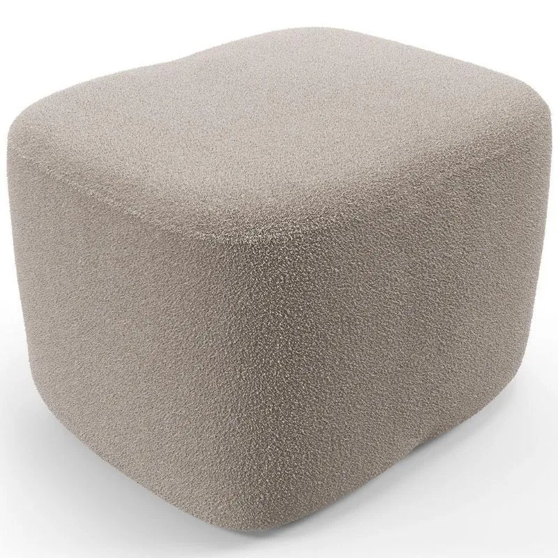 Puff Decorativo Orgânico Para Sala Quarto Saori W01 Bouclê Creme - Lyam Decor