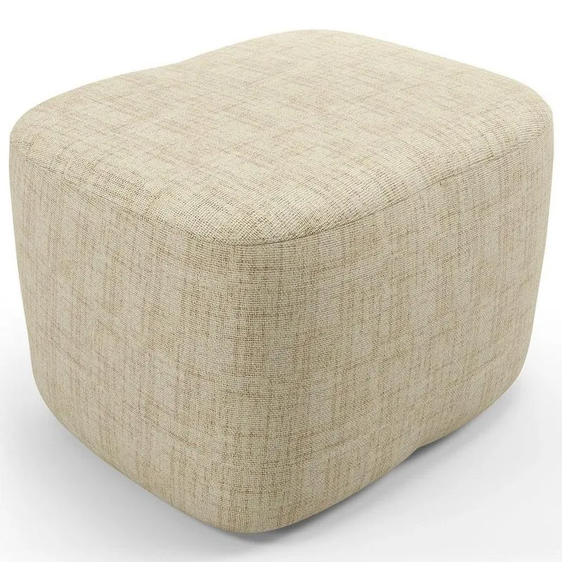 Puff Decorativo Orgânico Para Sala Quarto Saori W01 Linho Bege - Lyam Decor