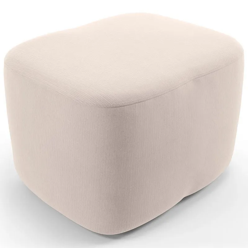 Puff Decorativo Orgânico Para Sala Quarto Saori W01 Suede Bege - Lyam Decor