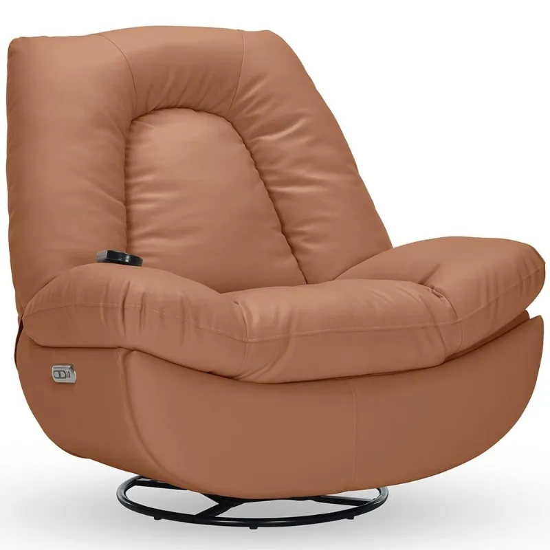 Poltrona Reclinável Elétrica com Massagem e Aquecimento Salvana L07 Couríssimo Caramelo - Lyam Decor - Lyam Decor