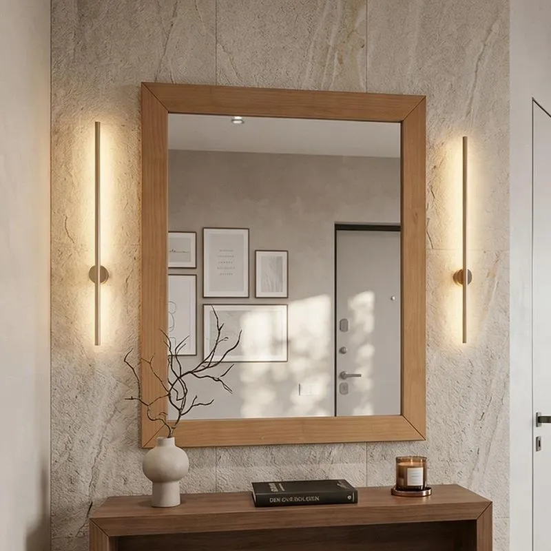 Espelho Decorativo Com Moldura Madeira Maciça 90x78cm Zahav F06 Café - Lyam Decor