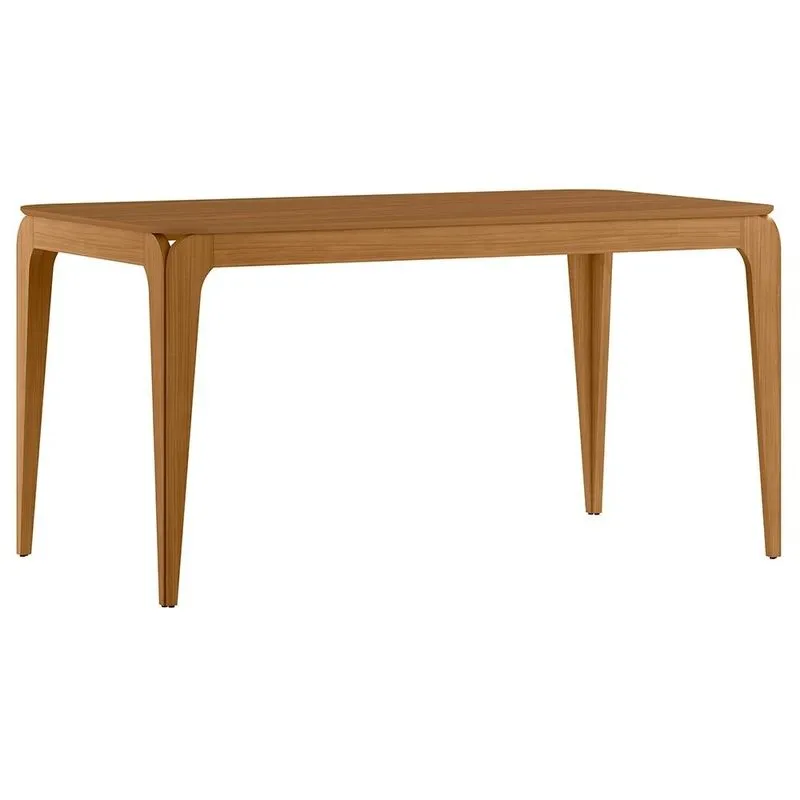 Mesa de Jantar 6 Lugares Retangular 160cm Tampo MDF Claris N01 Ypê - Lyam Decor