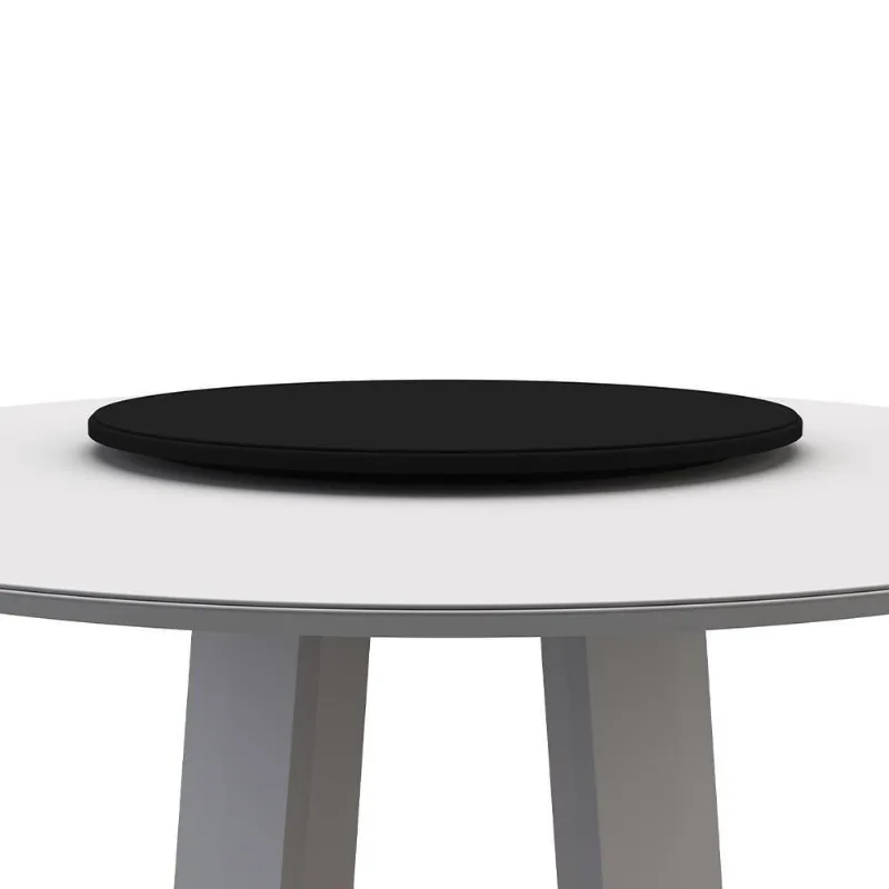Prato Giratório para Mesa de Jantar Lissa N01 65cm Mdf com Vidro Laqueado Preto Lyam Decor - Lyam Decor