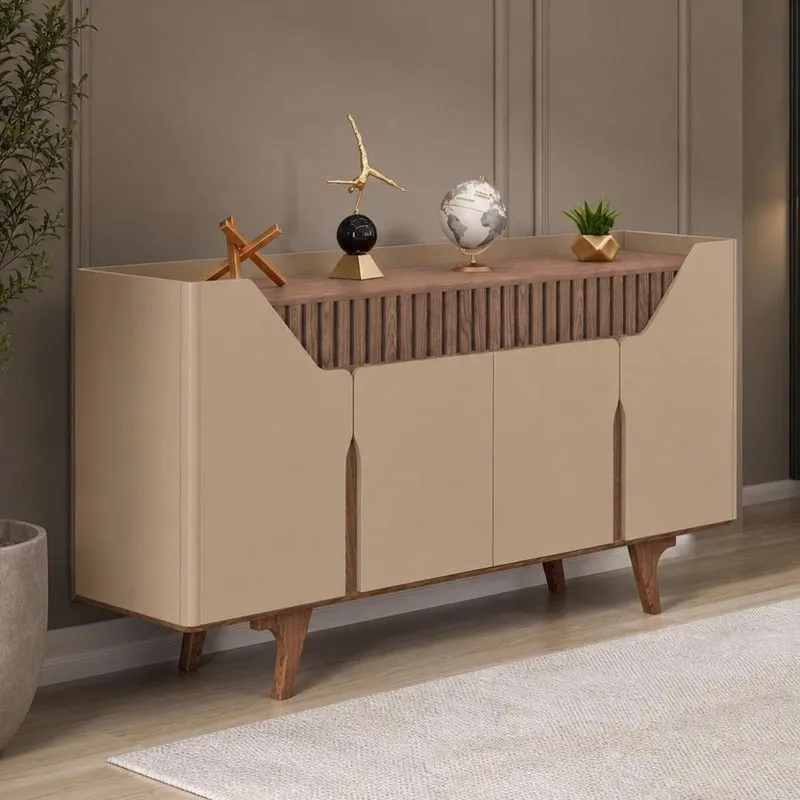 Aparador Buffet Devon B02 4 Portas 2 Prateleiras MDF Fendi Lyam Decor