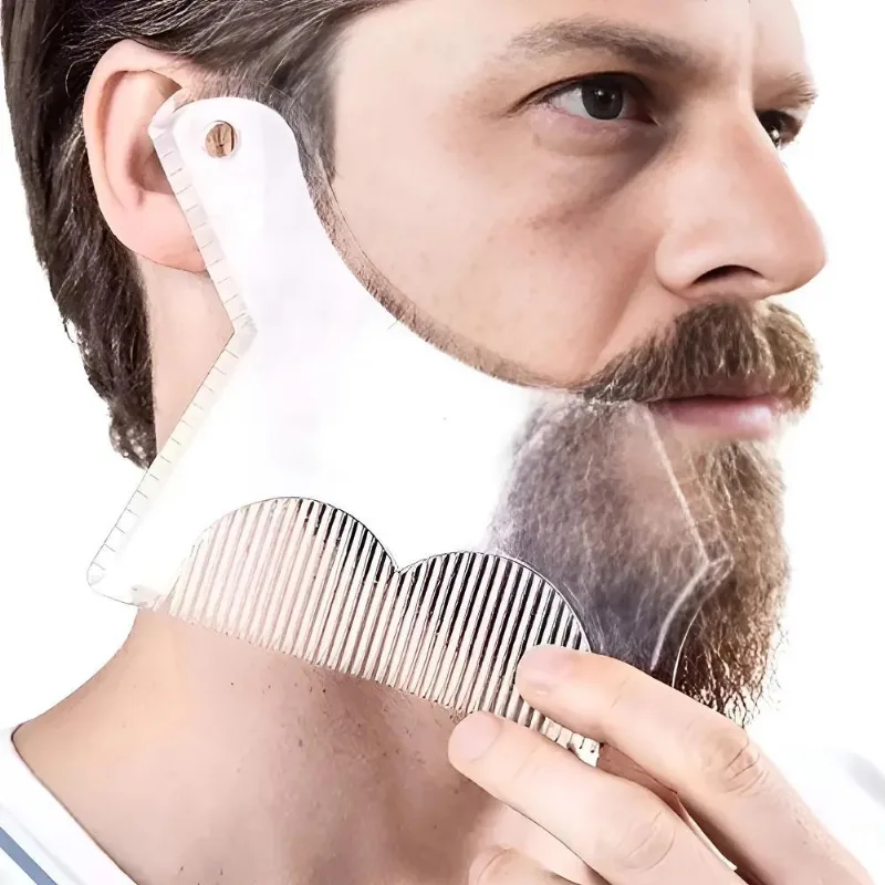 Pente Barba Régua Modelador Alinhador Novo T Transparente