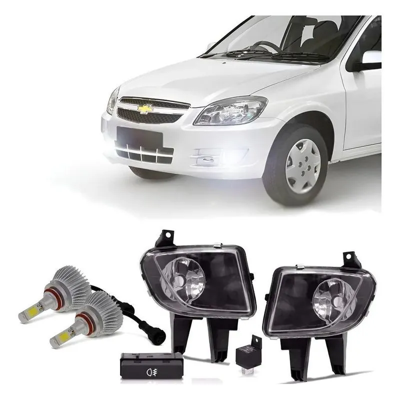 Kit Farol Milha Celta Prisma 2013 C Lampadas Led