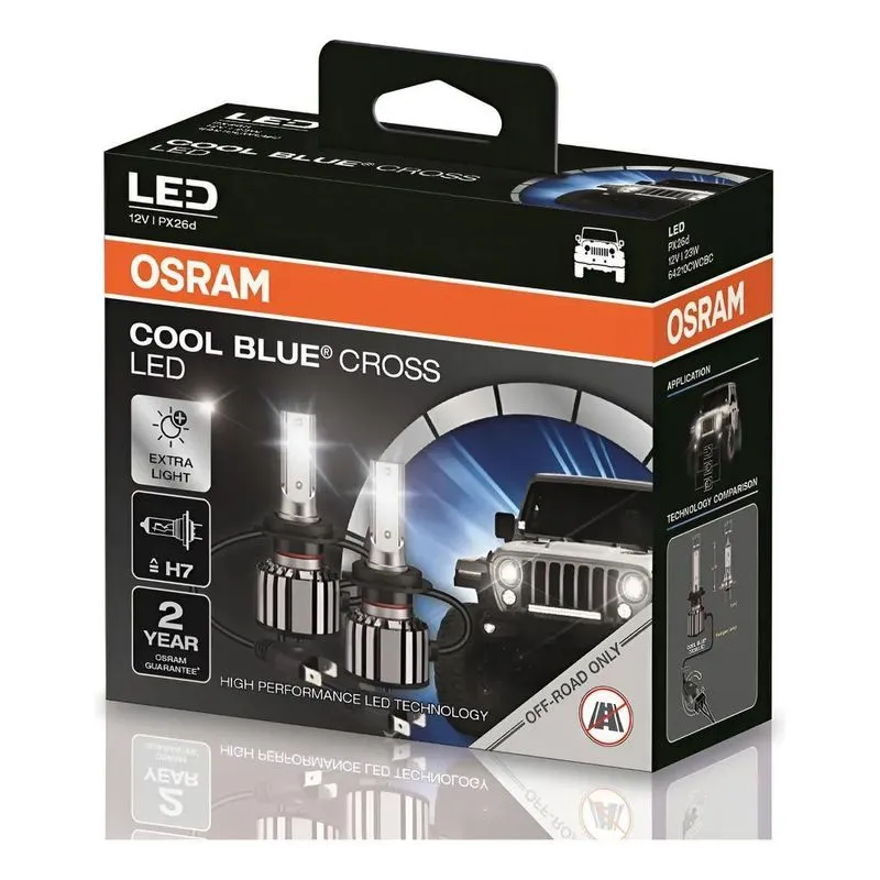 Par Lâmpada Osram Led Cool Blue Cross H7 6000k Super Branca