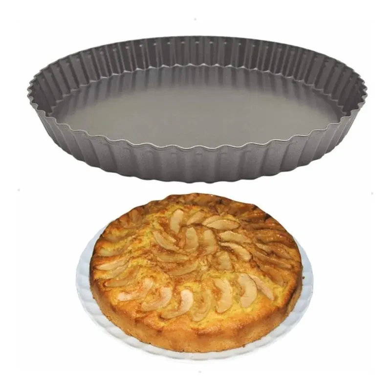 10x Forma Crespa Redonda Antiaderente Solta Fundo Torta 24