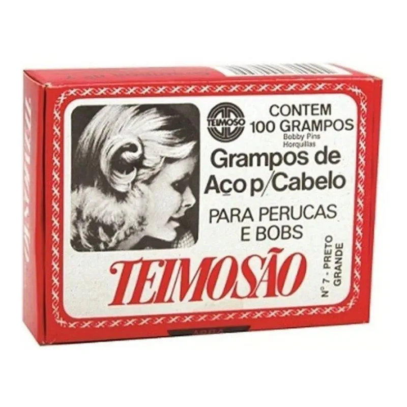 Teimoso Grampos De Aço Para Cabelo Com 100 Unidad Nº7 Preto