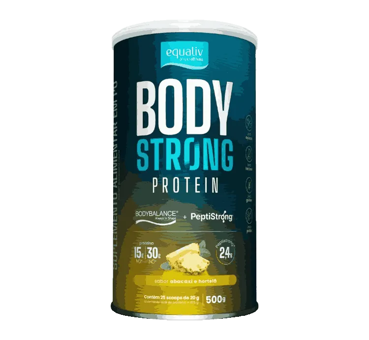Body Strong Protein Abacaxi e Hortelã 500g Equaliv Peptistrong