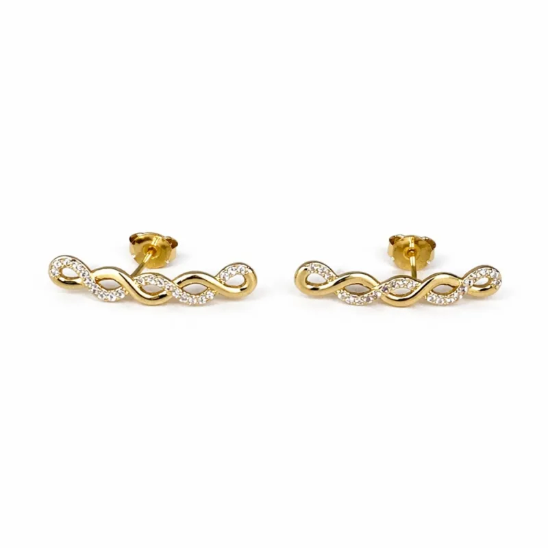 Brinco Ear Cuff Trançado Liso e Cravejado