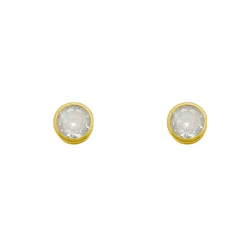 Brinco Ponto de Luz com Zircônia Cravejado Banhado a Ouro 18k