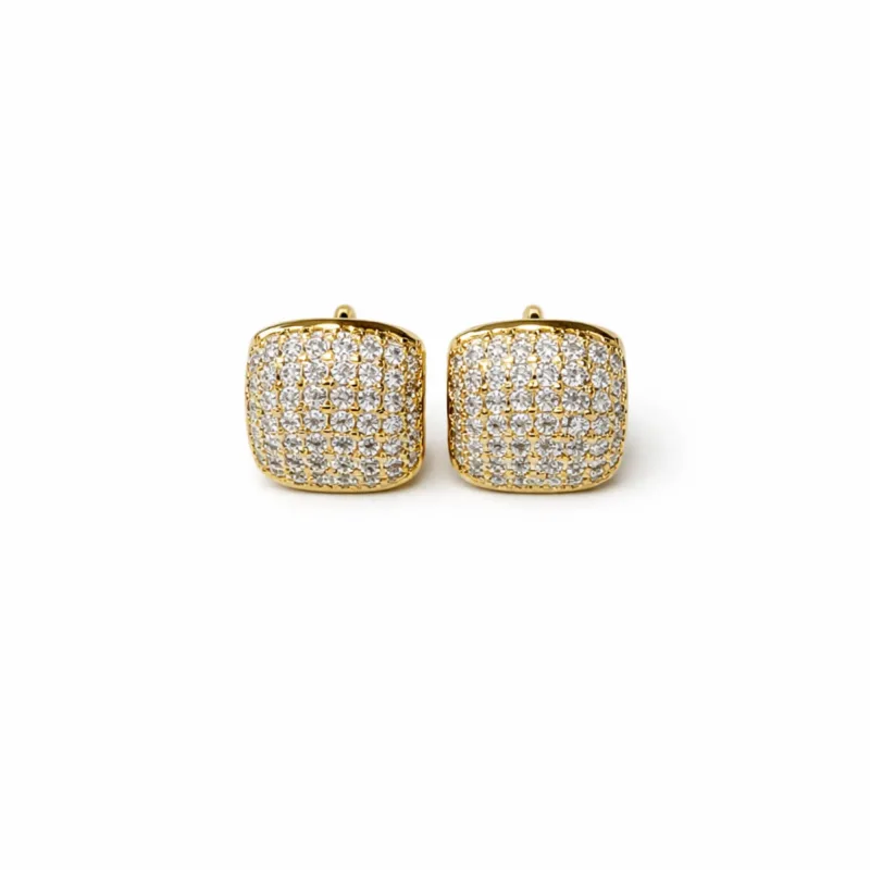 Brinco Argola Cravejado P Banhado a Ouro 18k