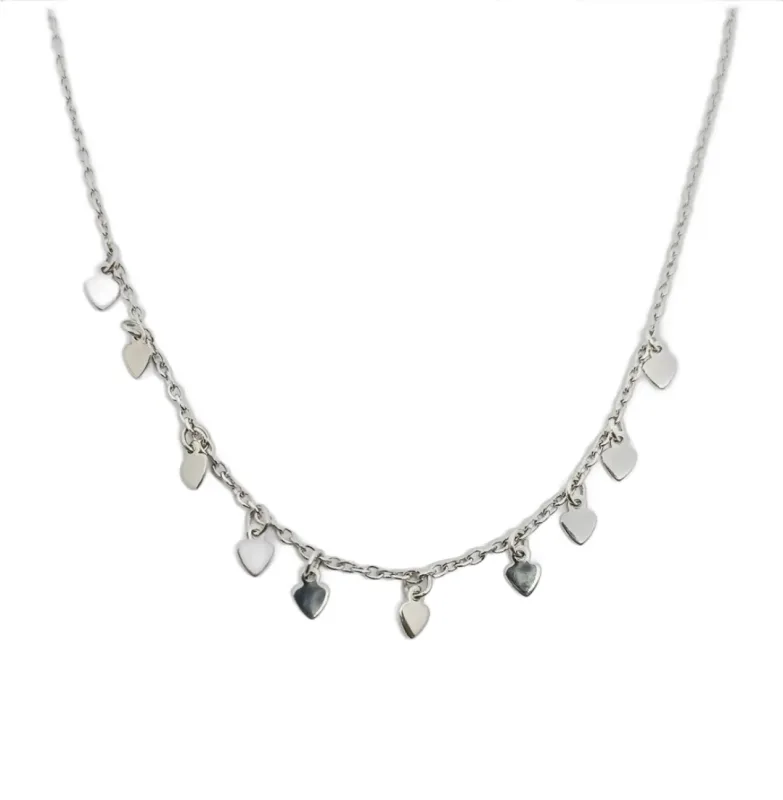 Gargantilha Inox Chocker de Coração Mini 45cm