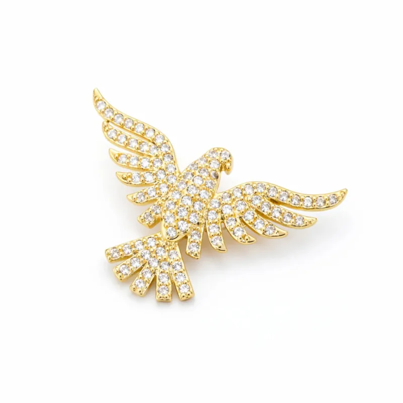 Pingente Espirito Santo Cravejado Banhado a Ouro 18k