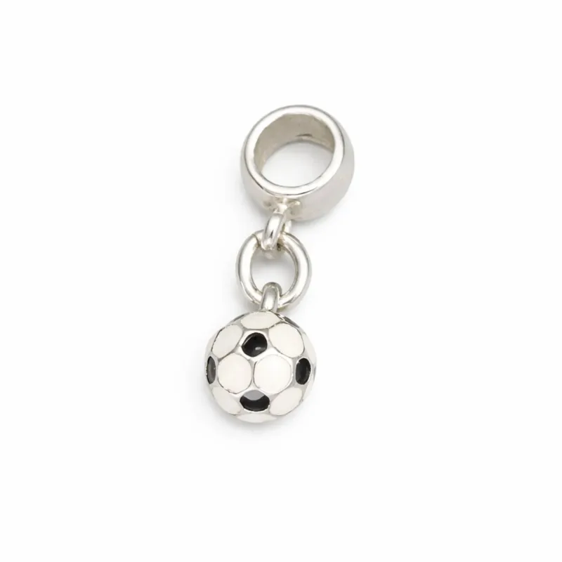 Berloque Bola de Futebol Banhado a Prata