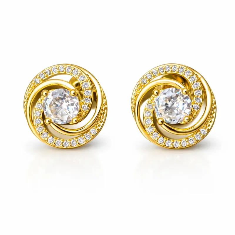 Brinco Redondo Vazado Ponto de Luz Banhado a Ouro 18k