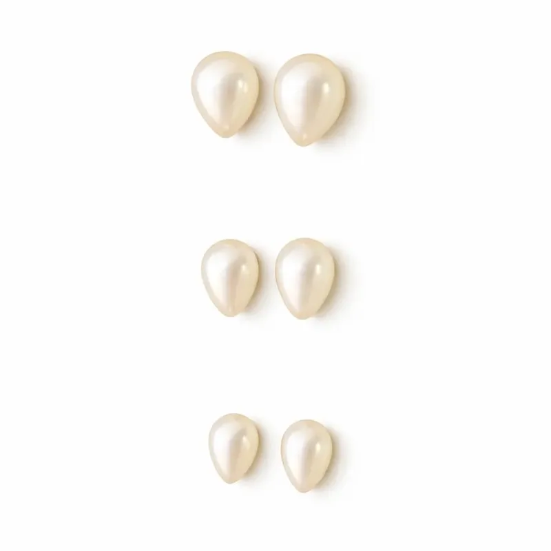 Brinco Trio Gota Perola Banhado a Ouro 18k
