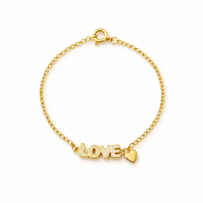 Pulseira Plaquinha Love Infantil 14cm