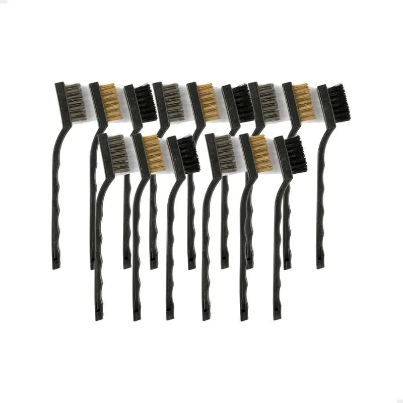 Kit 15 Escova Limpeza Cedas Aço Latão Náilon Grelha Cantinho