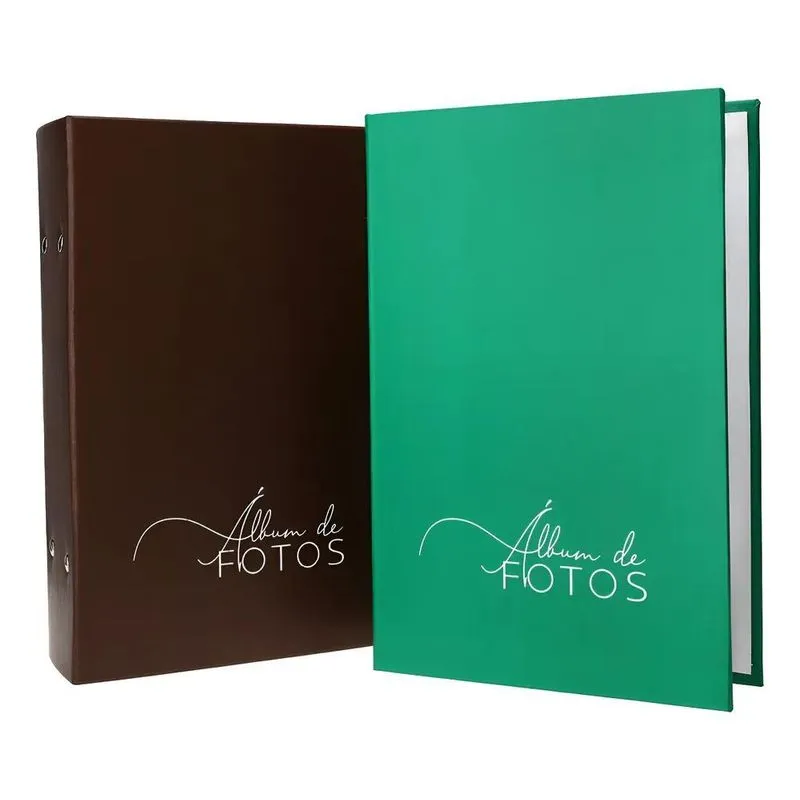 Album 10x15 500 Fotos Premium Kit C/2 Uni Verde Campo - Marr