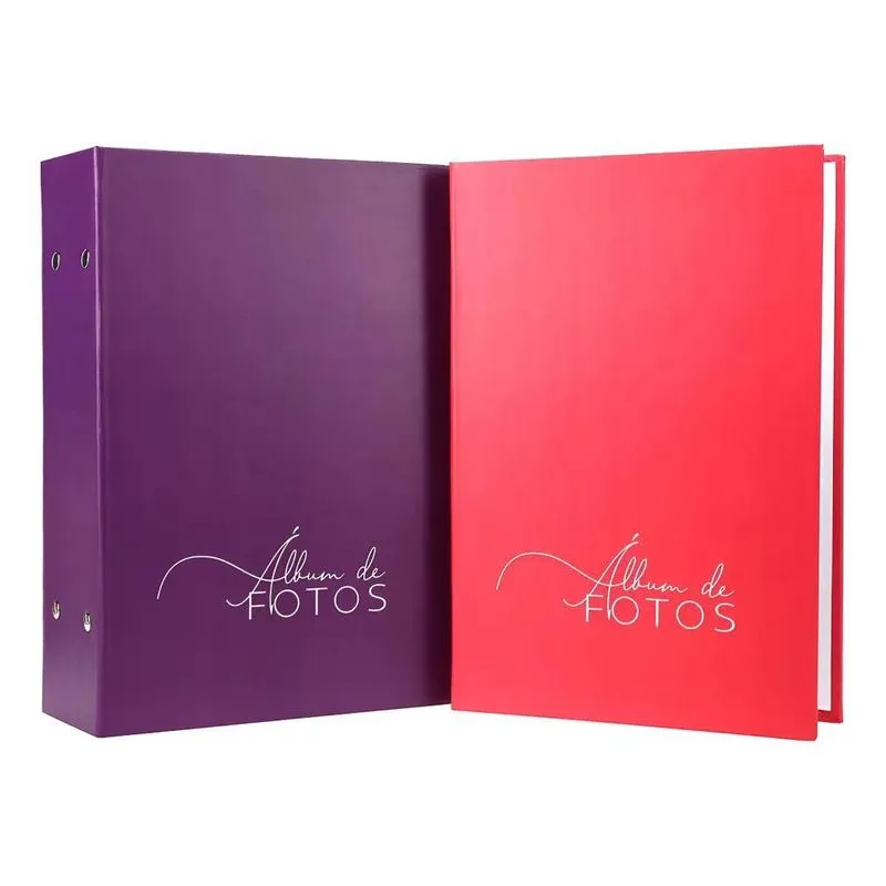 Album 10x15 500 Fotos Premium Kit C/2 Unidades Vermelho E Ro