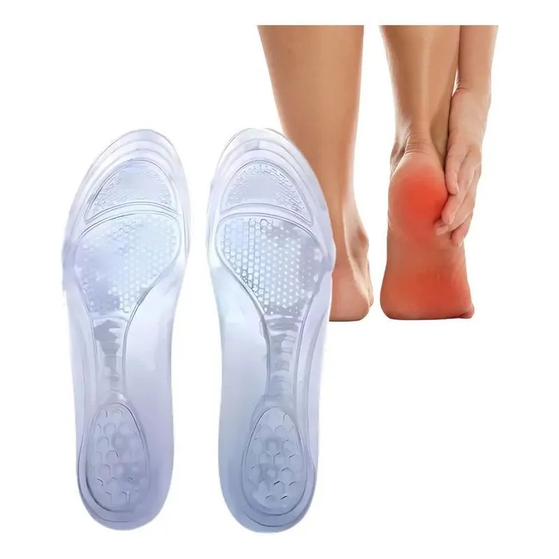 2x Palmilha De Silicone Em Gel Ortopedica Anti Impacto Para