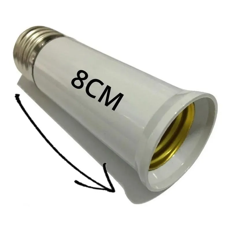 3x Prolongador Extensor Adaptador Soquete Lâmpada E27 - 80mm
