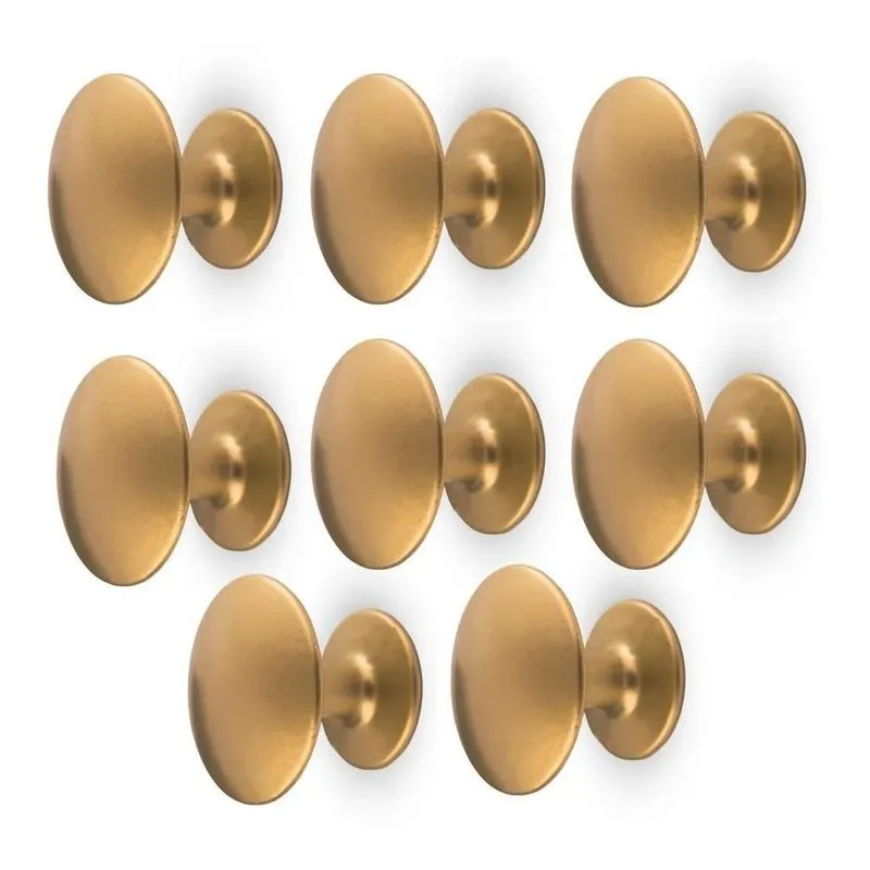 8 Puxadores Ponto Redondo Para Móveis Ga Dourado Fosco