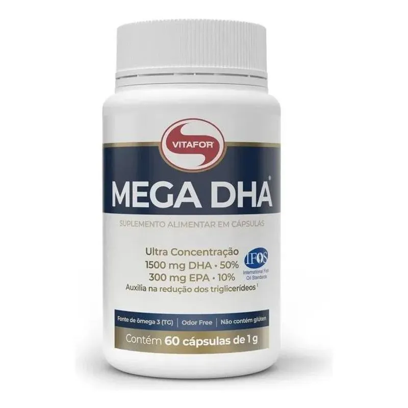 3x Ômega 3 Mega Dha 60 Caps - 1500mg Dha 300mg Epa - Vitafor