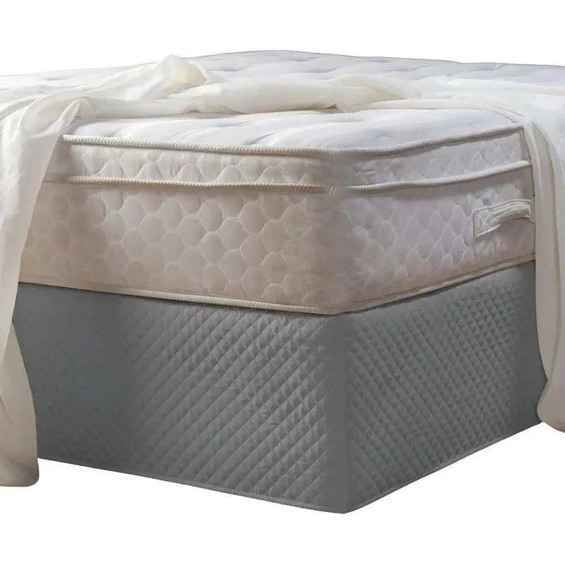 Saia Box Solteiro Matelassê Ultrassônico Com Elástico Cinza