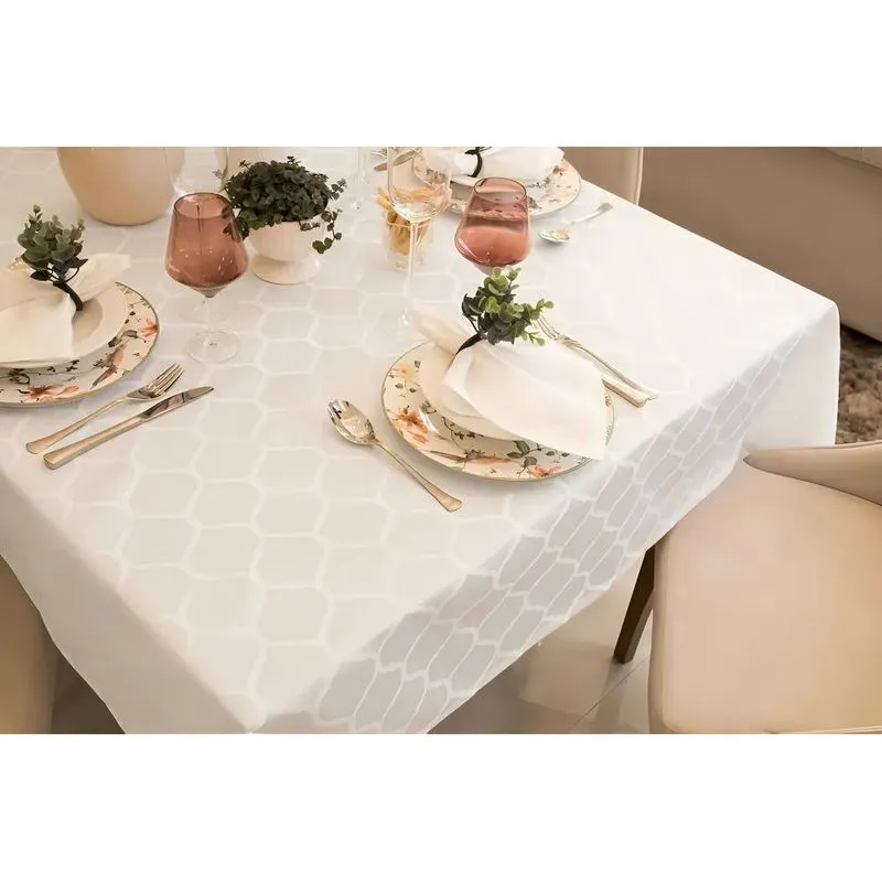 Toalha De Mesa Impermeável 4 Lugares 1,40 X 1,40 M Jacquard