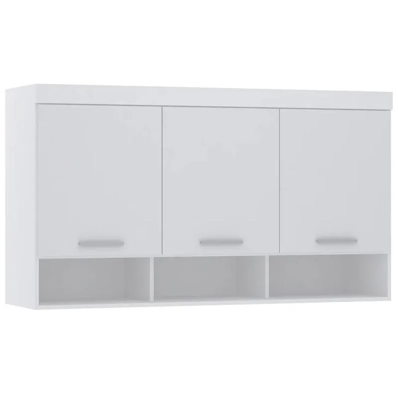 Armário Aéreo Ponte Modulado 145cm Taiga Branco L01 - Mpozenato