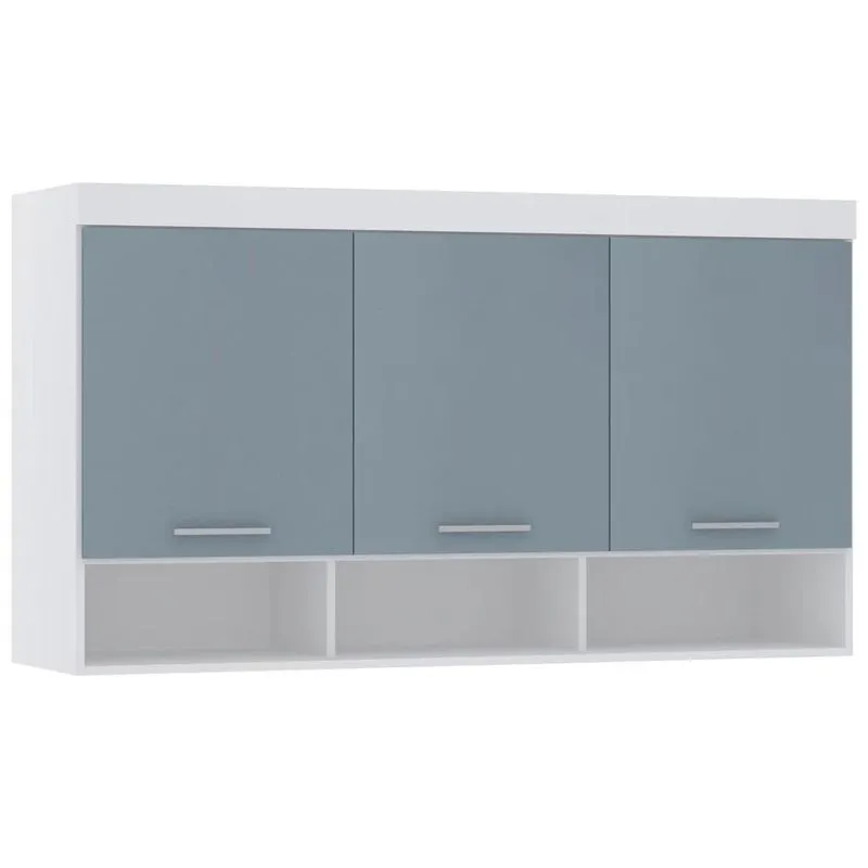 Armário Aéreo Ponte Modulado 145cm Taiga Branco/grey L01 - Mpozenato