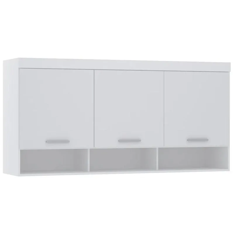 Armário Aéreo Ponte Modulado 165cm Taiga Branco L01 - Mpozenato