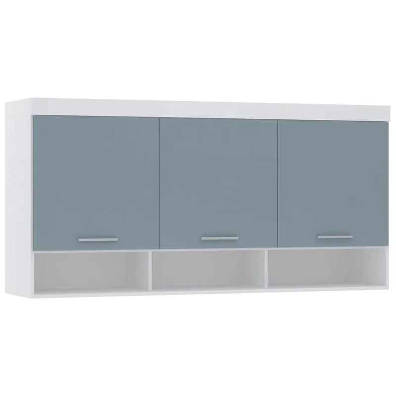 Armário Aéreo Ponte Modulado 165cm Taiga Branco/grey L01 - Mpozenato