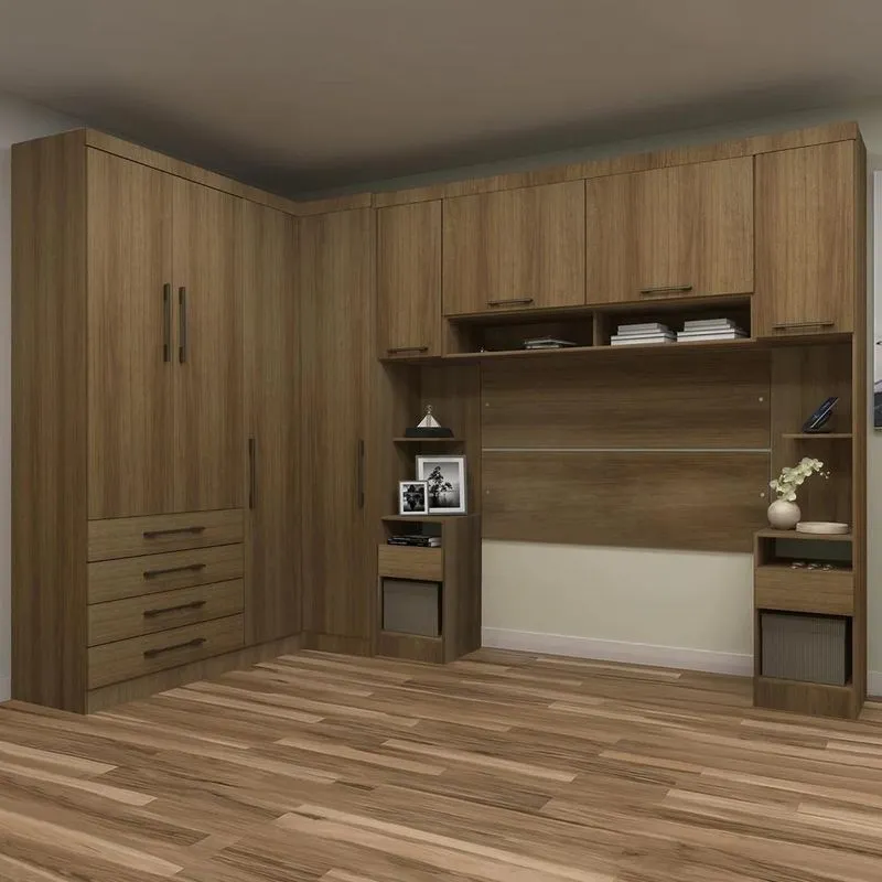 Guarda Roupa Casal Modulado Cp01 Delphi Avelã L01 - Mpozenato