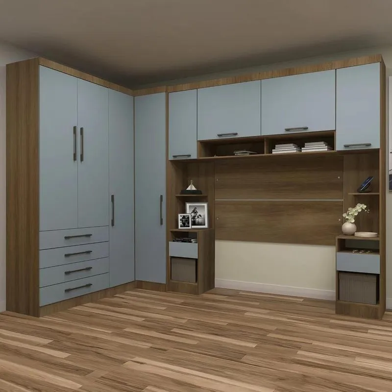 Guarda Roupa Casal Modulado Cp01 Delphi Avelã/grey L01 - Mpozenato