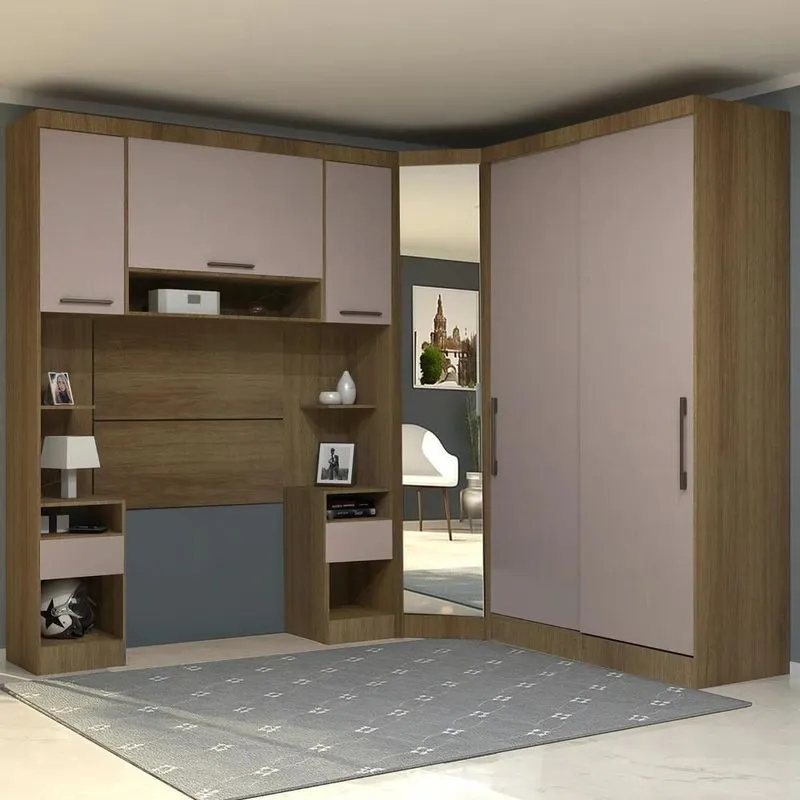 Guarda Roupa Solteiro Modulado Cp03 Delphi Avelã/cinnamon L01- Mpozenato