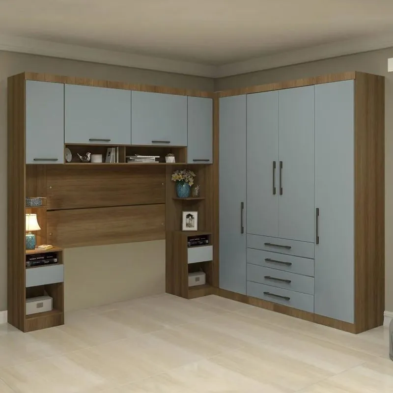 Guarda Roupa Casal Modulado Cp05 Delphi Avelã/grey L01 - Mpozenato