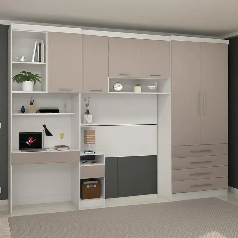 Guarda Roupa Solteiro Modulado Cp02 Taiga Branco/cinnamon L01 - Mpozenato